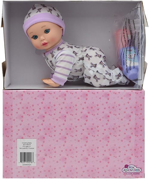 Little Darlings: Crawling Baby - 10 Baby Doll Playset, New Adventures, Children's Pretend Play, Ages 2+