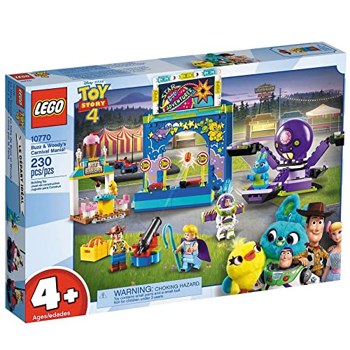 LEGO Disney Pixar’s Toy Story 4 Buzz Lightyear & Woody’s Carnival Mania 10770 Building Kit, Carnival Playset with Shooting Game & Toy Story Characters