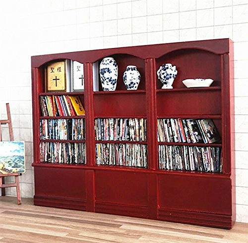 EatingBiting 1:12 MINI Miniature Furniture Wooden Display Cabinet Bookcase Book Shelf Cabinet Wardrobe Model for Fairy Garden
