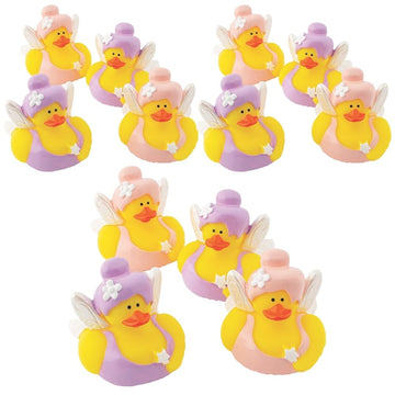 Fun Express Rubber Ducks, Assorted Styles, 12 Pieces, Birthdays, Grand Events, Party Favors, Table Decorations, Treasure Chest Supplies (Fairy) VBS