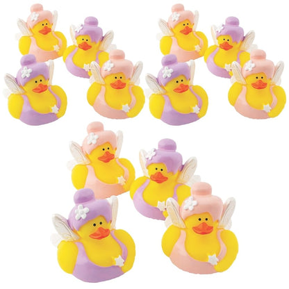 Fun Express Rubber Ducks, Assorted Styles, 12 Pieces, Birthdays, Grand Events, Party Favors, Table Decorations, Treasure Chest Supplies (Fairy) VBS