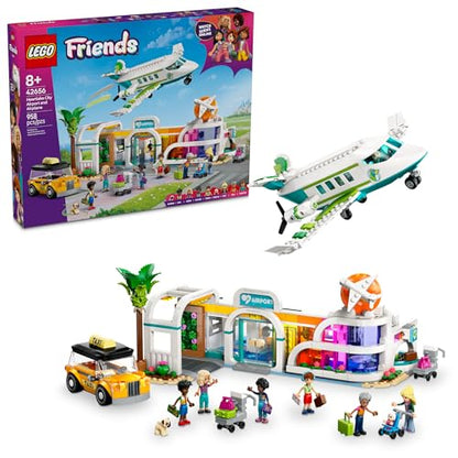 LEGO Friends Heartlake City Airport and Airplane Toy Building Set - Pretend Play for Kids, Girls and Boys, Ages 8+ - with 7 Minidolls, Taxi, Dog