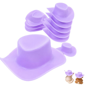 10-Piece Mini Cowboy Hat Party Decorations, Mini Western Doll Hats, Adorable Cupcake Decorations, Style for Dollhouse Cowboy Party Decorations?Purple?