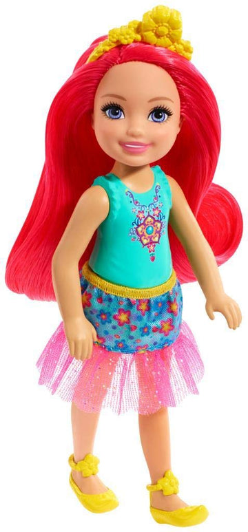 Barbie Dreamtopia Chelsea Sprite Doll, 7-inch, with Pink Hair Wearing Fashion and Accessories, Multi (GJJ97)