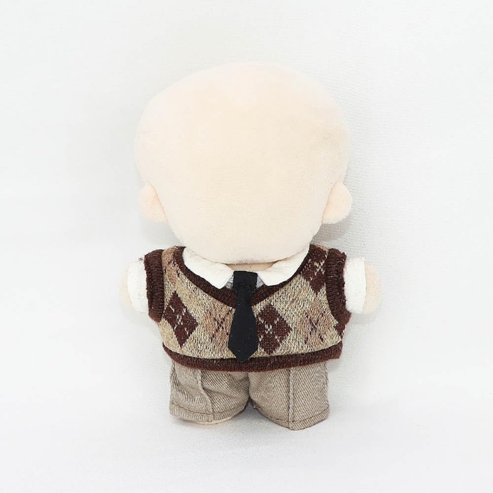 niannyyhouse 10cm Plush Doll Clothes Shirt Pants Tie Vest Campus Suit Dolls Accessories (Brown)