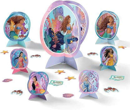 amscan The Little Mermaid Party Table Centerpiece Kit - 12.5" | Assorted Design | 1 Set of 27 Pcs.