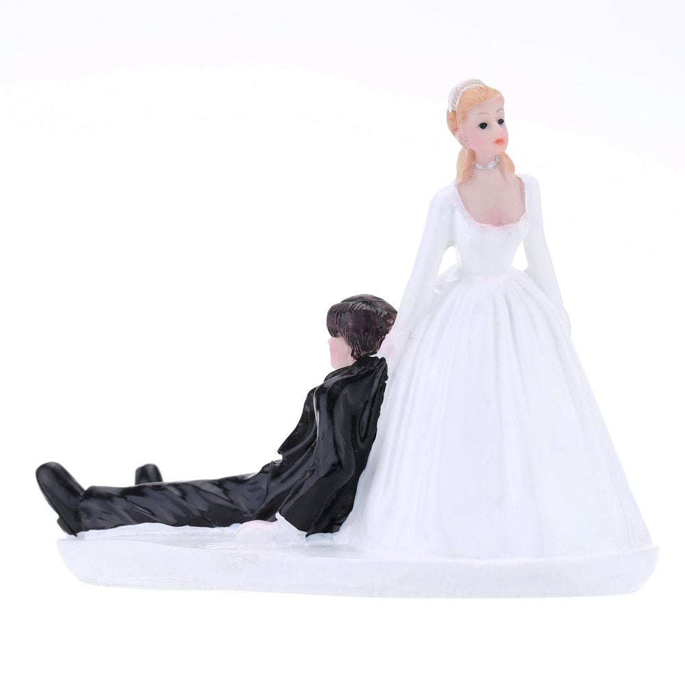 Anself Synthetic Resin Bride & Groom Wedding Cake Topper Romantic Wedding Party Decoration Adorable Figurine Craft Gift