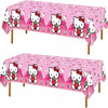 DXRZYS 2 Pc Hello Cat Birthday Party Decorations - Disposable Plastic Tablecloth Disposable Table Cover | Birthday Party Supplies Decorations (Pink)