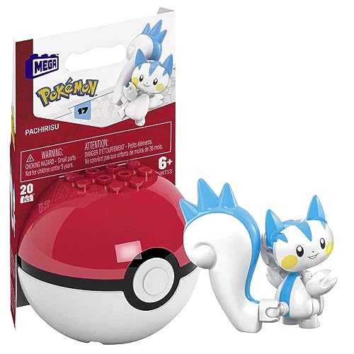 Mega Pokemon Series 17 Pachirisu Figure Building Set with Poke Ball