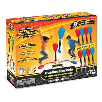 Stomp Rocket Original Dueling Rocket Launcher for Kids, 8 Rockets - Fun Backyard & Outdoor Kids Toys Gifts for Boys & Girls -Toy Foam Blaster Set