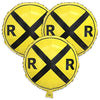 Havercamp Railroad Party Balloons (3 Pcs.)! 3 Round Mylars are great for Train Themed Events, Kid's Birthday Party, Train Collectors, Retirement