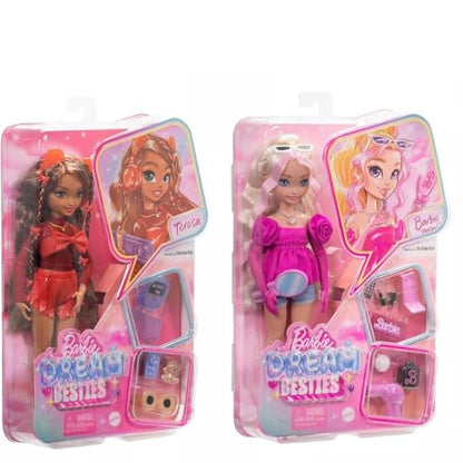 Barbie Dream Besties Teresa & Malibu Posable Fashion Doll Bundle, 2 Doll & Accessories Playsets with Video Game and Makeup Themed Pieces, Long Hair