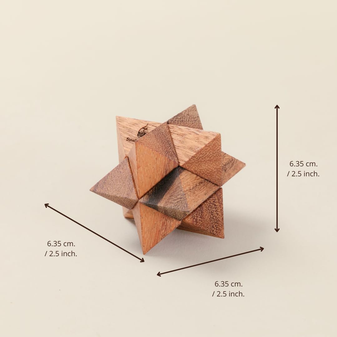 Shooting Star Puzzle: 3D Brain Teaser Wooden Puzzle for Adults Classic Handheld Interlocking STEM Skill Builder Interlocking Game Educational