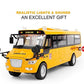 9" Yellow Bus Model for Teaching Supplies?Large Pull Back Alloy Diecast Metal Bus Model with Openable Doors and Get on/Off Sound for Gift,Cake