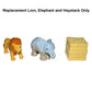 Fisher-Price Replacement Parts GeoTrax On The Go Zoo Playset N4799 - Replacement Lion, Elephant and Haystack Figures