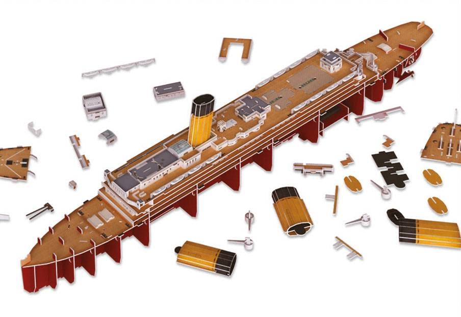 Revell Titanic LED Light Up Large 35" 3D Puzzles for Adults and Kids Ages 10 Years and up Arts Crafts Ship Building - 85 Lights - 266 Pieces