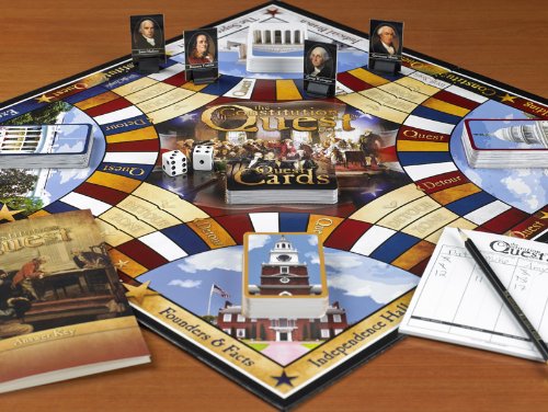 Cognitive Square Constitution Quest Board Game - Educational US History & Civics Trivia Game for Kids & Adults, 2-4 Players, Ages 10+