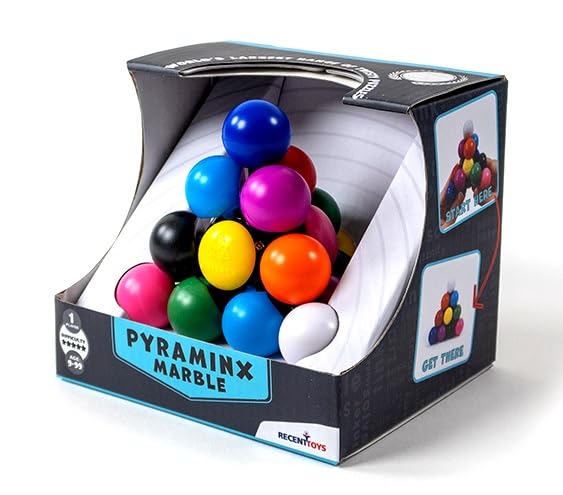 Meffert's Pyraminx Marble - The Original 10-Sided Marble Tetrahedron Brainteaser Puzzle Challenge from Recent Toys - Travel Friendly Fun for Ages 9
