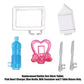 Mattel Replacement Parts for Barbie Doll Hello Dreamhouse - DPX21 ~ Replacement Barbie Size Silver Tablet, Pink Heart Charger, Blue Bottle, Milk