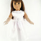 TianBo 1 Set Quality Handmade 18 Inch Doll White Bride Wedding Dress with Headband for 18 Inch Dolls Party Gown Dress Clothes Outfits and Hair
