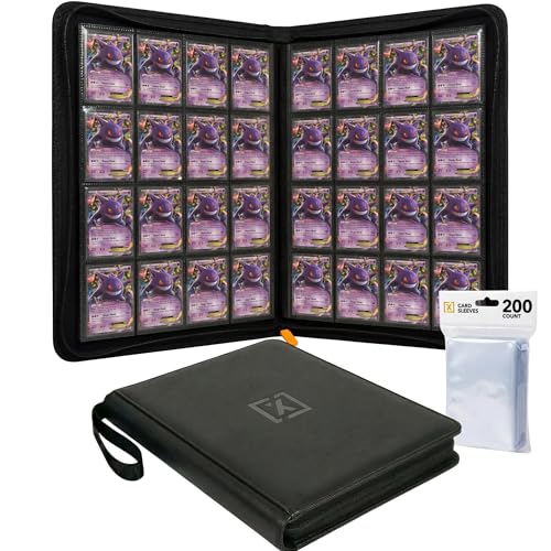 X PRO 1000+ Card Binder - Comes with 200 Card Sleeves | Compatible with TCG, Sports, MTG & More - 16 Pocket Card Binder | TCG Binder