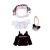 niannyyhouse 20cm Plush Doll Clothes Loose Headwear White Shirt Black Skirt Backpack 8in Soft Stuffed Plush Toy Accessories Dress Up