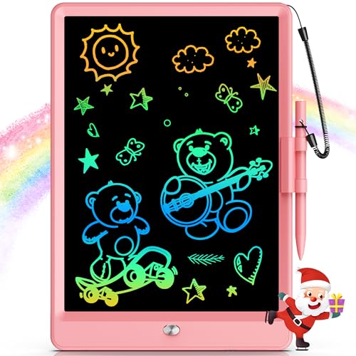 Bravokids 10 Inch LCD Writing Tablet for 3-8 Year Olds - Electronic Drawing Pad and Doodle Board as Educational Birthday Gifts for Girls and Boys