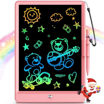 Bravokids 10 Inch LCD Writing Tablet for 3-8 Year Olds - Electronic Drawing Pad and Doodle Board as Educational Birthday Gifts for Girls and Boys