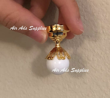 1:12 Doll House Accessories Miniature Globe Light Ceiling LED Lamp Living Room; High 2.8cm, Wide 2cm