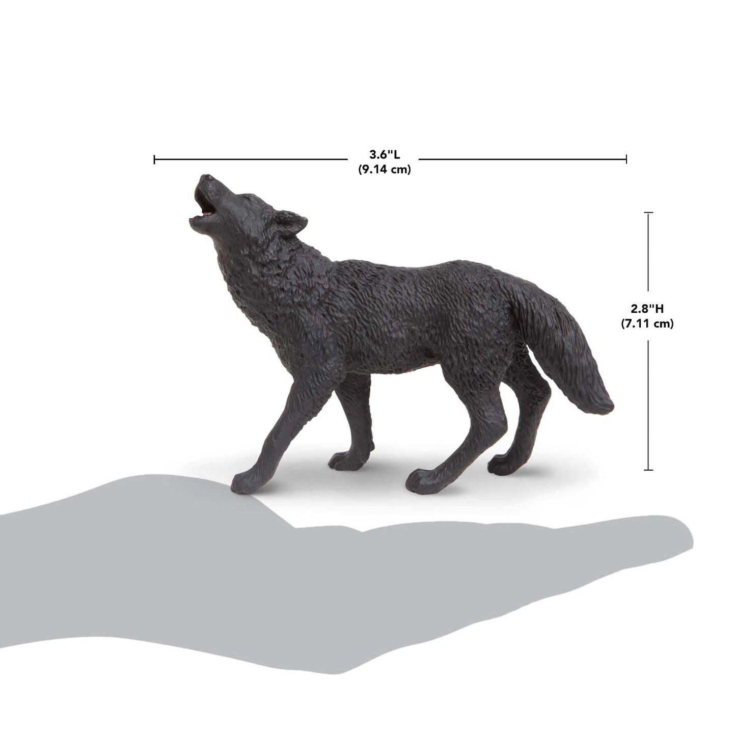 Safari Ltd. Black Wolf Figurine - Detailed 3.7" Plastic Model Figure - Fun Educational Play Toy for Boys, Girls & Kids Ages 3+