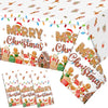 HigzYovn 3Pcs Gingerbread Christmas Decorations Gingerbread Party Supplies Tablecloth for Christmas Gingerbread Party Decorations Gingerbread House