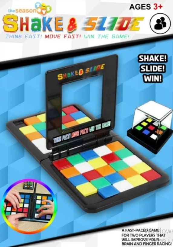 The Season Toys Shake & Slide Block Game Shape Matching Intelligence Board Game for Family Game Nights, Classic