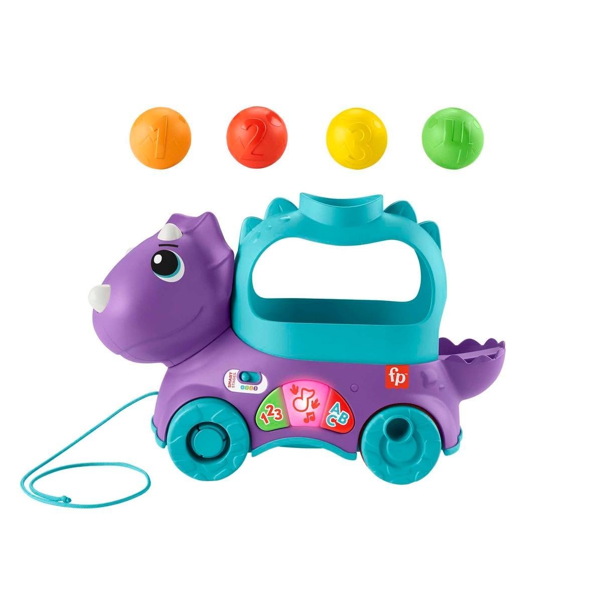 Fisher-Price Ball Fun Pull Along Dinosaur - UK English Version HNR50
