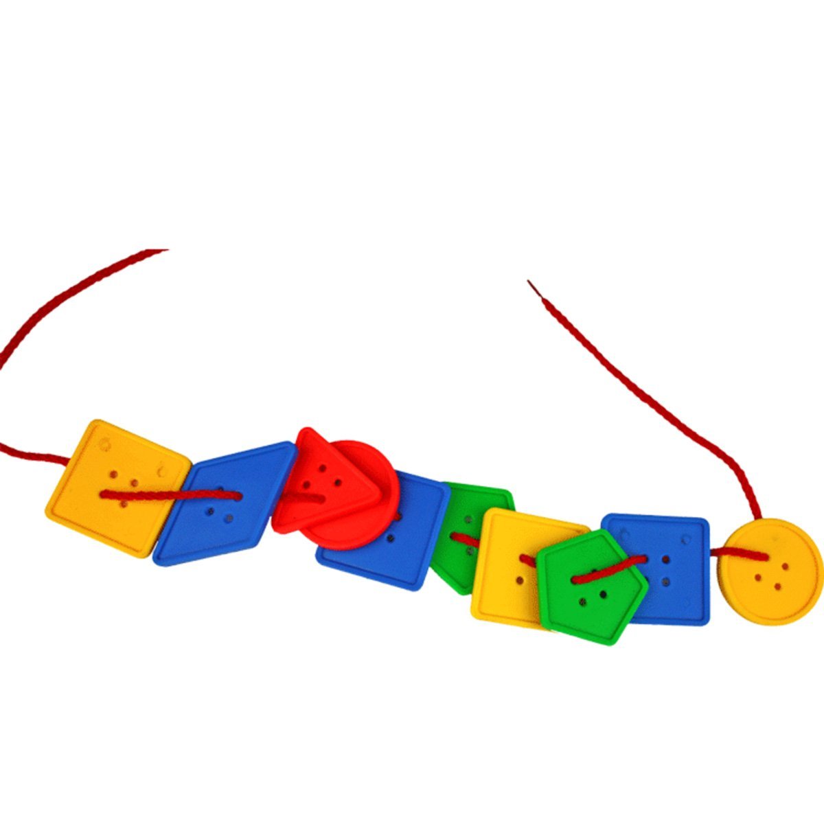 STUDY 70 Pcs Button Puzzle Toy, Button Lacing Toy, Big Buttons Threading Toy, Plastic Assorted Bright Buttons Toy