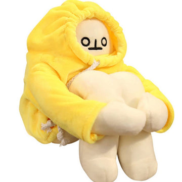 OUKEYI 16Inch Banana Doll, Plush Banana Toy Man with Magnet Funny Changeable Plush Pillow, Funny Man Doll Decompression Toy Birthday Gift