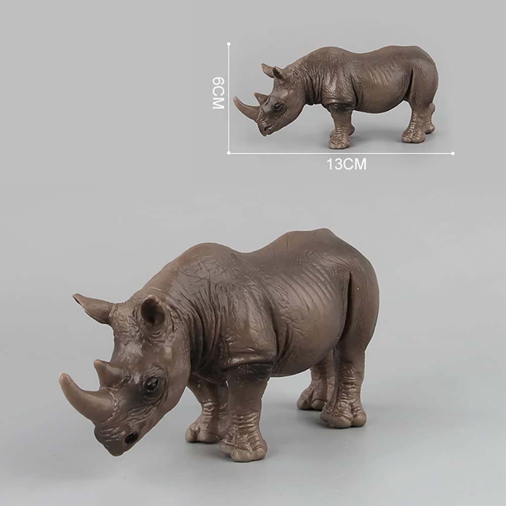 BLAPNK 3 Pcs African Jungle Rhinoceros Model Figure Toy, Realistic Rhinos Figurines Collection Playset Preschool Science Educational Learn Cognitive