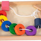 Adena Montessori Wooden Lacing Bead Set with Tray, 1-3y