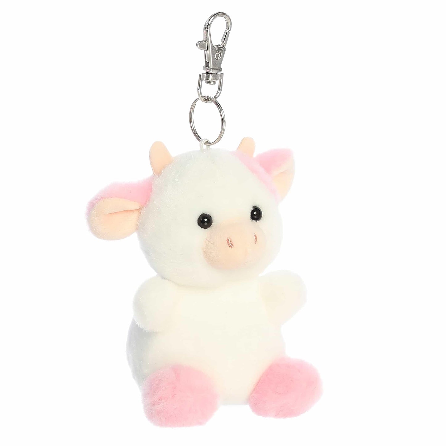 Aurora® Adorable Palm Pals™ Belle Strawberry Cow™ Clip-On- Fun Collectible Plush for Kids and Adult Collectors - Perfect for Backpacks and Birthday