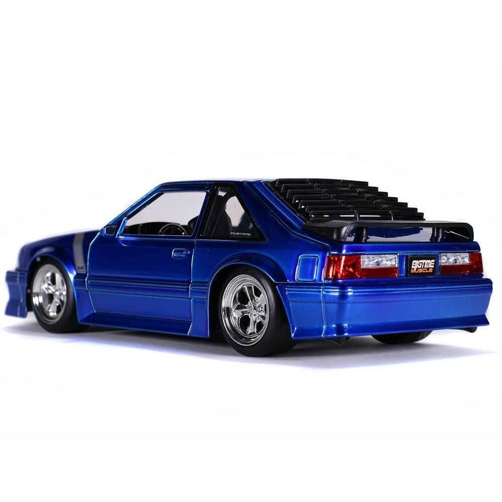 Jada Toys Bigtime Muscle 1:24 1989 Ford Mustang GT Die-cast Car Blue, Toys for Kids and Adults