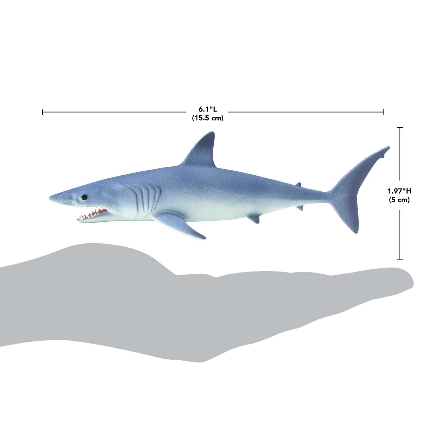 Safari Ltd. Mako Shark Figurine - Realistic 5.8" Plastic Figure - Educational Toy for Boys, Girls, and Kids Ages 3+
