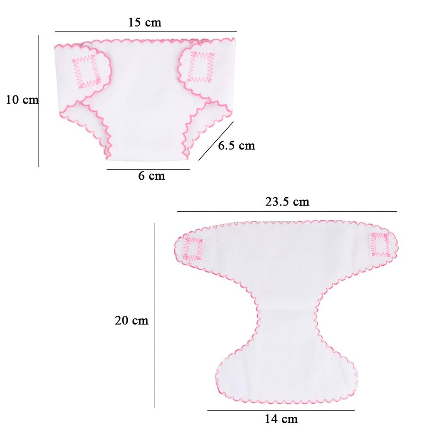ONEST 8 Pieces Doll Diapers Doll Underwear for 14 to 17 Inch New Born Dolls and American 18 Inch Dolls Clothes and Accessories