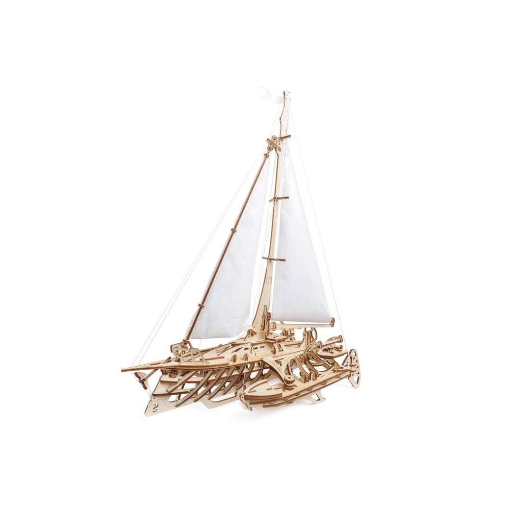 UGears Models 3-D Wooden Puzzle - Mechanical Trimaran Merihobus Sailboat