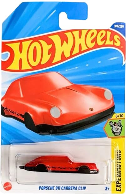 Hot Wheels Porsche 911 Carrera Clip [Red], Experimotors 6/10, 187/250, 1:64 Scale Diecast Car