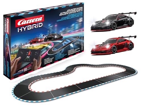 Carrera Hybrid Highway Challenge - Racing Fun of the New Generation - Legendary Porsche 911 GT3 R in 1:50 Scale - Hybrid Technology with AI Support