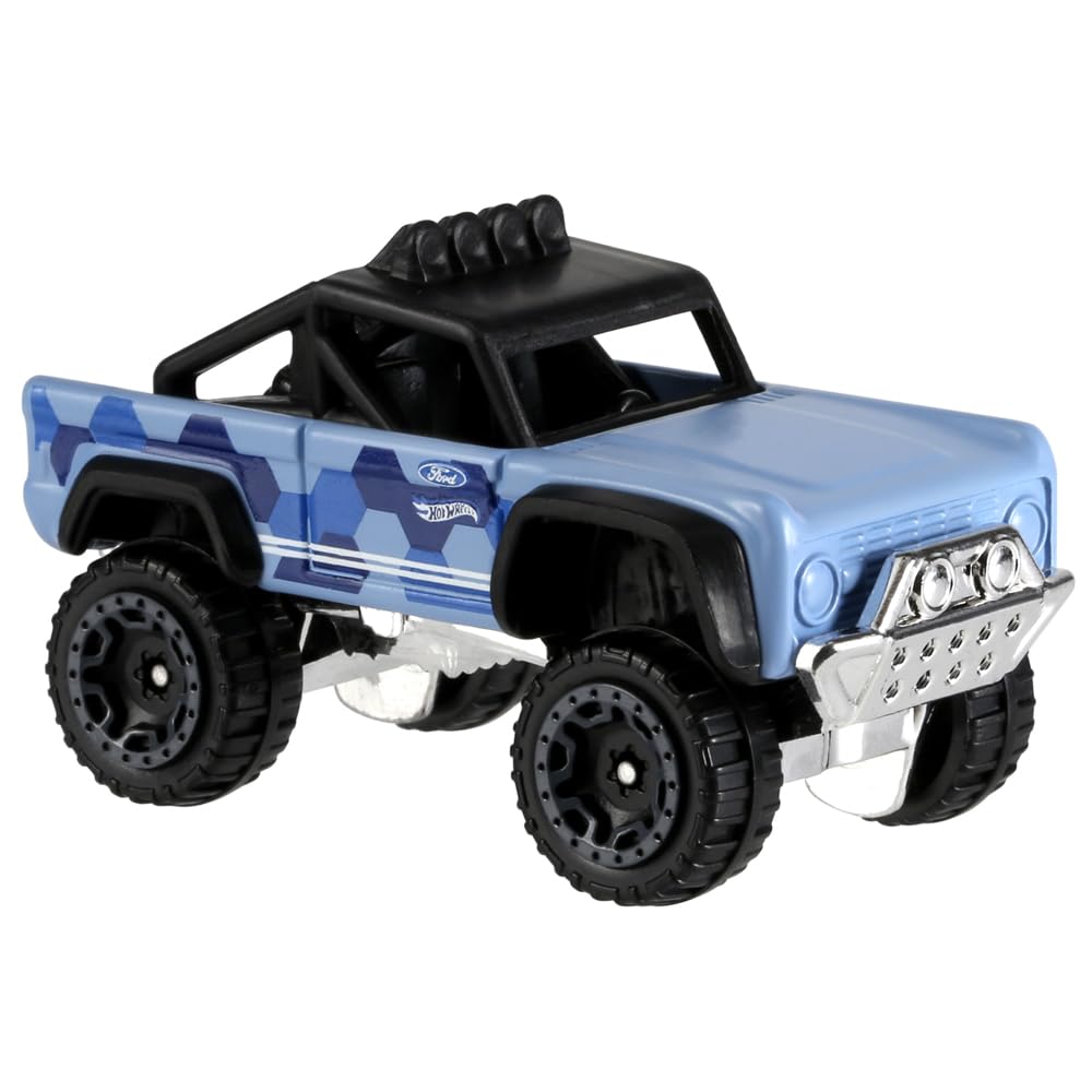 Hot-Wheels Camouflage Collectible Series - Blue Sport Utility Vehicle Truck ~ DWF44 ~ Inspired by Custom Ford Bronco SUV ~ 5/8