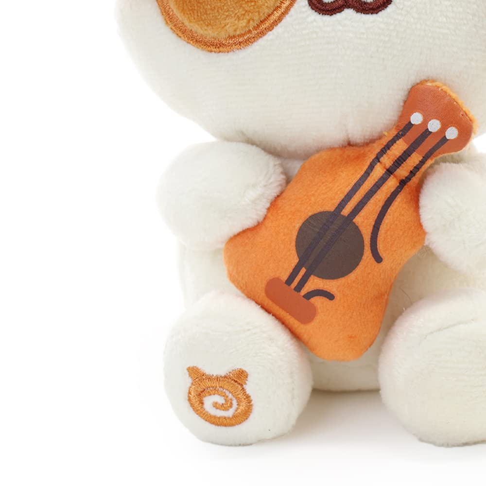 Anirollz Puppiroll Sitting Plush, Kawaii Puppy Dog Holding Guitar, 6"