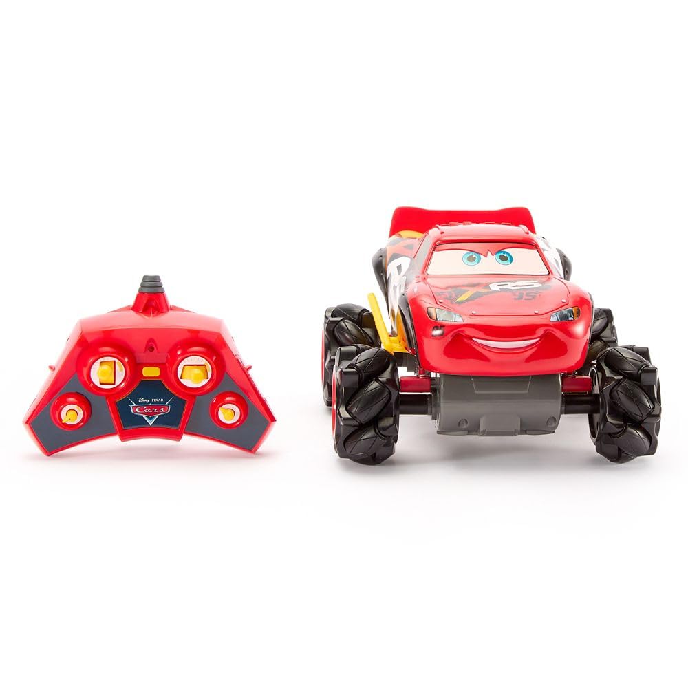 Disney Store Official Lightning McQueen Light-Up Remote Control Car - Lightning McQueen RC Car with Monster Truck Wheels, 2.4GHz Radio Controlled RC