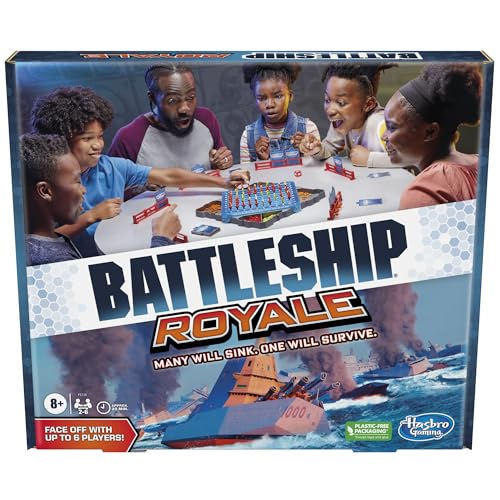 Hasbro Gaming Battleship Royale Edition Game for 2 to 6 Players, Battleship Party Board Game for Groups, Family Games for Ages 8 and Up, (Amazon