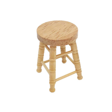 SXFSE Dollhouse Decoration Accessories,1/12 Mini Dollhouse Furniture Miniature Wooden High Stool Living Room