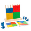 Montessori Wooden Stacking Toy for Kids - Toddler & Preschool STEM Learning Creative Brain Teaser Educational Logic Game - Puzzle Colorful Triangle